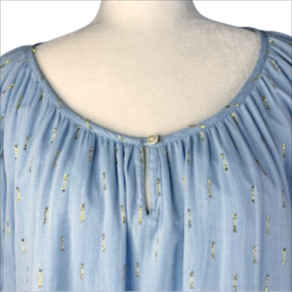 Roller Rabbit Dress Medium Weir Tamania Tiered Boho Festival Metallic - Picture 10 of 14